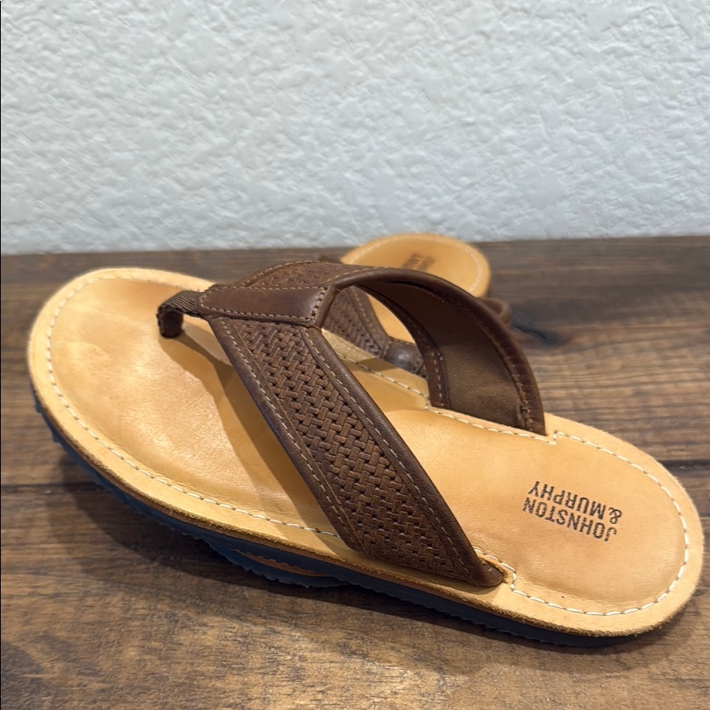 Johnston & Murphy Boys Brown Leather Sandals